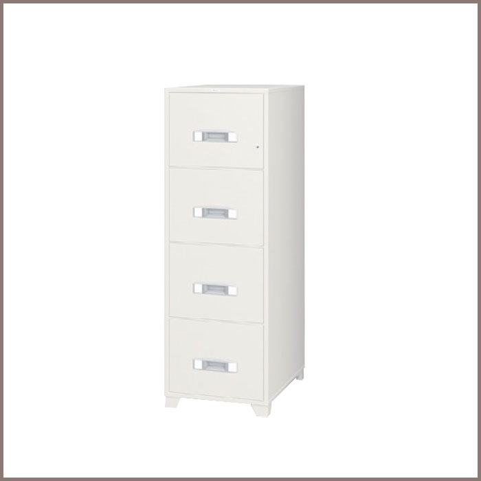 EB4L-4: 517.4Wx760.5Dx1551H, NET WT. : 300 Kgs. CAPACITY : 300 Liters ACCESSORIES : 4 Drawers JIS FIRE RATING : 1 Hr. 