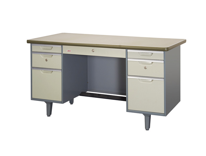 DK3060+G Steel Office Desk with Glass on Top (W1524xD762xH740mm).Brand: LEECO. Made in Thailand.