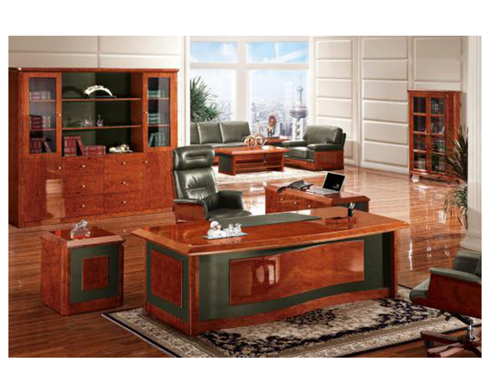 HS0811-2.4M EXECUTIVE DESK (W2400xD1150xH760MM) ROSEWOOD. Brand: HAOSEN. Made in China.